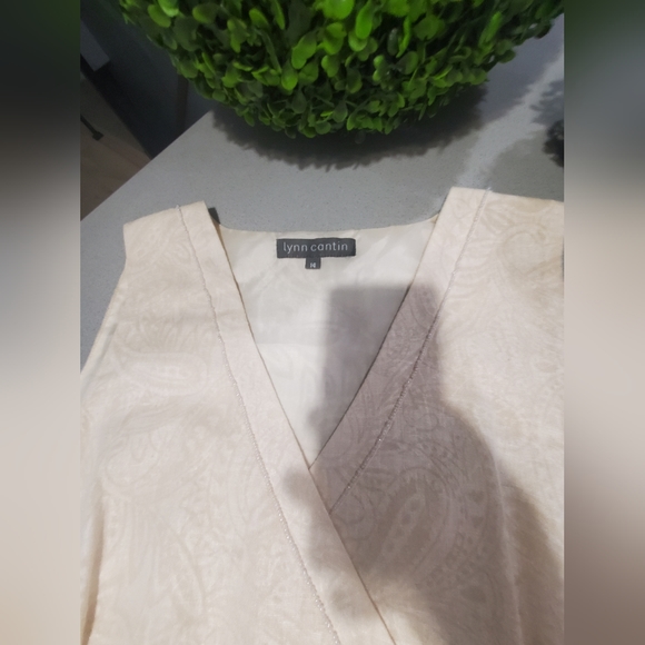 NWOT LYNN CANTIN Fabuleuse robe d'été en lin bien doublée de longueur midi - Picture 4 of 10